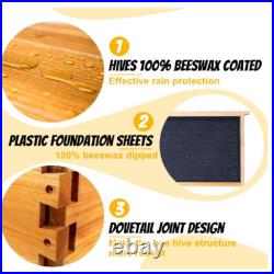 100% Beeswax Beehive 10 Frame Kit Super Box and 10 Deep Frames with Foundations