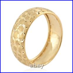 10K Yellow Gold Beehive Band Ring Wedding Bridal Jewelry Gift for Women Size 9