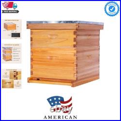 10 Frame Bee Hive, Beeswax Coated Beehive Kit for Bee Keeper, Complete Beehive