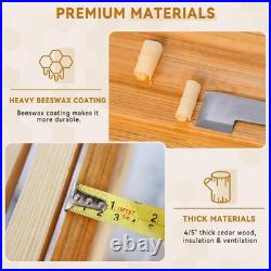 10 Frame Bee Hive, Beeswax Coated Beehive Kit for Bee Keeper, Complete Beehive