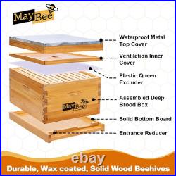 10-Frame Beehive Starter Kit, Bee Hive Kit Dipped in 100% Beeswax, Bee Hives Box