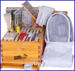 10-Frame Beehive Starter Kit, Bee Hive Kit Dipped in 100% Beeswax, Bee Hives Box