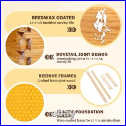 10-Frame Beehives Starter Kit Complete Langstroth Hive with 1 Deep Brood Box &