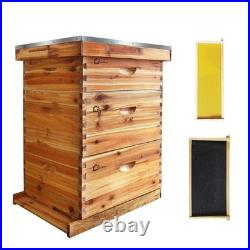 10-Frame Beekeeping Beehive Frame Kit Wax Coated with 2 Deep Box 1 Medium Bee Box