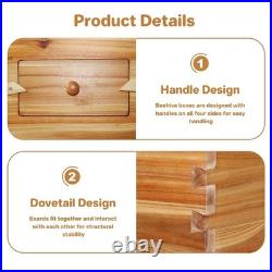 10-Frame Beekeeping Beehive Kit Wax Coated 2 Deep Box 1 Medium Bee Box with Window