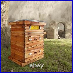 10-Frame Beekeeping Beehive Kit Wax Coated 2 Deep Box 1 Medium Bee Box with Window