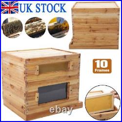 10 Frame Complete Beehive Kit Wooden Bee Hive Super Box for Beginners Beekeepers