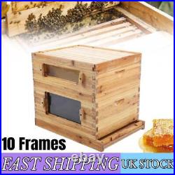 10 Frame Complete Beehive Kit Wooden Bee Hive Super Box for Beginners Beekeepers