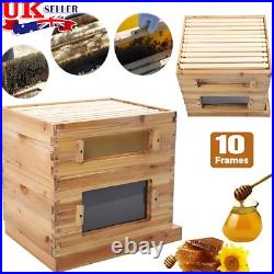 10 Frame Complete Beehive Kit Wooden Bee Hive Super Box for Pro Beekeepers UK