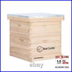 10 Frame Langstroth Bee Hive, Beehive Starter Kit for Beginners with Beehive