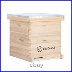 10 Frame Langstroth Bee Hive, Beehive Starter Kit for Beginners with Beehive