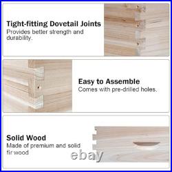 10 Frame Langstroth Bee Hive, Beehive Starter Kit for Beginners with Beehive