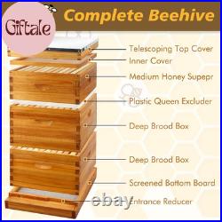 10 Frame Screened Bottom Board Beehive Dipped in 100% Beeswax, Bee Hives Kit Inc