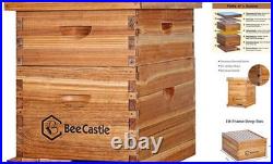 10-Frames Complete Beehive Kit, 100% Beeswax Coated Bee Hive Includes Beehive