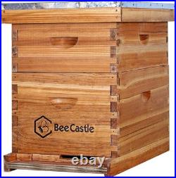 10-Frames Complete Beehive Kit, 100% Beeswax Coated Bee Hive Includes Beehive