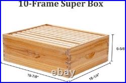 10-Frames Complete Beehive Kit, 100% Beeswax Coated Bee Hive Includes Beehive