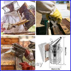 110Pcs Beekeeping Supplies Tool Kit with Bee Hive Smoker Brush Shovel grOjx