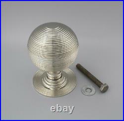 110mm Very Large Polished Nickel Beehive Centre Door Knob Pull Front Handle
