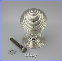 110mm Very Large Polished Nickel Beehive Centre Door Knob Pull Front Handle