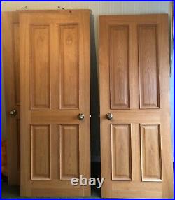 11 x Internal Oak Regency 4 Panels Raised Mouldings Doors & Brass Beehive Knobs