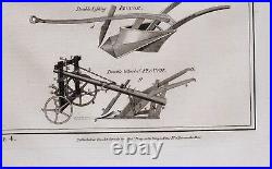 1788 Original Print Agriculture Husbandry Double Wheeled Plough Bee Hive Fallow