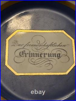 1820 Antique Royal Vienna Austria Bee Hive Saucer with Odd Hand painted Card