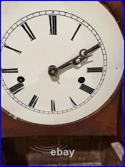 18.5 INCH TALL ROUND GOTHIC BEE HIVE CLOCK William Johnson 8 DAY TIME STRIKE
