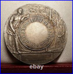 1900s 41mm Art medal silver by Dubois Merit beehive eiffel winged lady