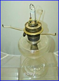 1937 Aladdin BEEHIVE Clear Glass Oil Kerosene Lamp With Hand Painted Glass Shade