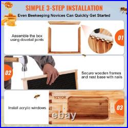 20 Frame Beehive Starter Kit Cedar Wood Beeswax Coated 1 Deep 1 Medium Acrylic