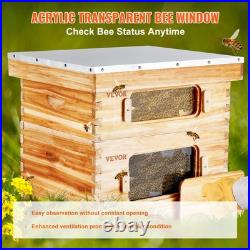 20 Frame Beehive Starter Kit Cedar Wood Beeswax Coated 1 Deep 1 Medium Acrylic