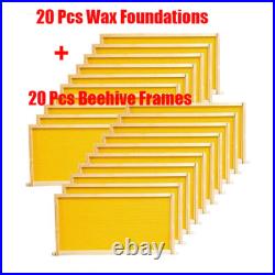 20 Pack Bee hive Frames and Wax Foundations for Deep Brood Bee Hives with Frames