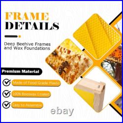 20 Pack Bee hive Frames and Wax Foundations for Deep Brood Bee Hives with Frames