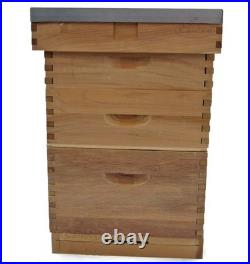 2NDS Langstroth Beehive Bee Keeping Cedar 2 Super 1 Brood Flat Roof 5294