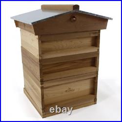 2NDS National Bee Hive Gabled Roof Cedar New 2 Super 1 Brood Beekeeping 4429