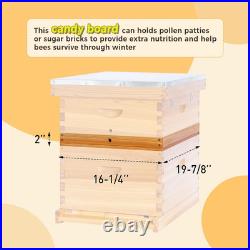 2Pack 10-Frame Beehive Candy Board Dipped in Beeswax for Langstroth Hives, Assem