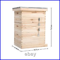 2/3/4 Tier Langstroth Beehive Box Beekeeping Honey Bee Brood House/Hive Frame UK