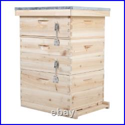 2/3/4 Tier Langstroth Beehive Fir Wood Bee Hive Beekeeping Honey Box Frame Kit