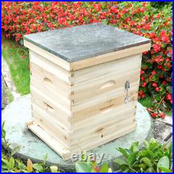 2/3/4 Tier Langstroth Brood Beehive Box Fir Wood Beekeeper Hive Frame Foundation