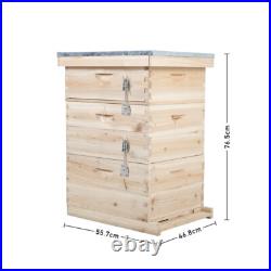 2/3/4 Tiers Beehive Box Wooden Brood Box Hive Frames Beekeeping Honey