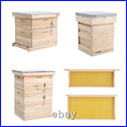 2-4 Tier Langstroth Beehive Box Beekeeper Beekeeping Honey Bee Brood Hive Frames