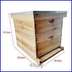 2 Layer 8 Frames Waterproof Box Bee Beehive House Honey Fir Wood Beekeeper Tool