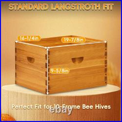 2 Pack 10-Frame Langstroth Bee Hive Deep Brood Boxes, Beeswax Coated Beehive Box