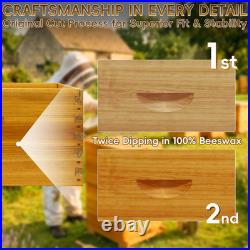 2 Pack 10-Frame Langstroth Bee Hive Deep Brood Boxes, Beeswax Coated Beehive Box
