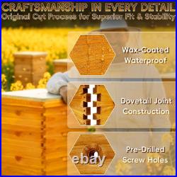 2 Pack 10-Frame Langstroth Bee Hive Deep Brood Boxes, Beeswax Coated Beehive Box