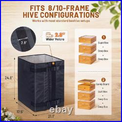 2 Pcs Winter Beehive Wrap for 8 & 10 Frame Hives, Adjustable 600D