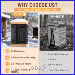 2 Pcs Winter Beehive Wrap for 8 & 10 Frame Hives, Adjustable 600D