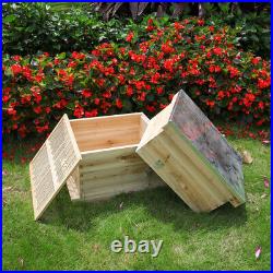 2 Tier Langstroth Beehive Box Hive+10 Pack Brood Bee Hive Frames and Foundation
