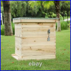 2 Tier Langstroth Beehive Box Hive+10 Pack Brood Bee Hive Frames and Foundation