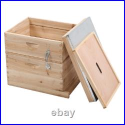 2 Tier Langstroth Beehive Box Wooden Bee Hive Beekeeping Honey Brood Box Beekeep